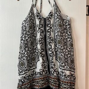 fab'rik Black and White lined Graphic Tank/Canisole